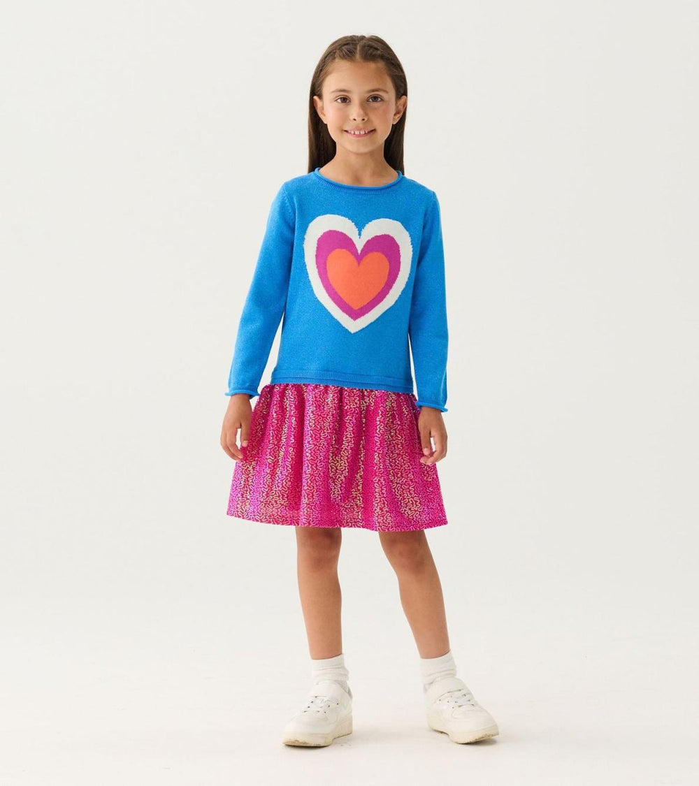 Hatley Dresses | Girls Girls Hearts Dropped Waist Sweater Dress