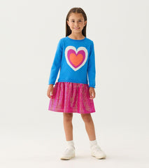 Hatley Dresses | Girls Girls Hearts Dropped Waist Sweater Dress