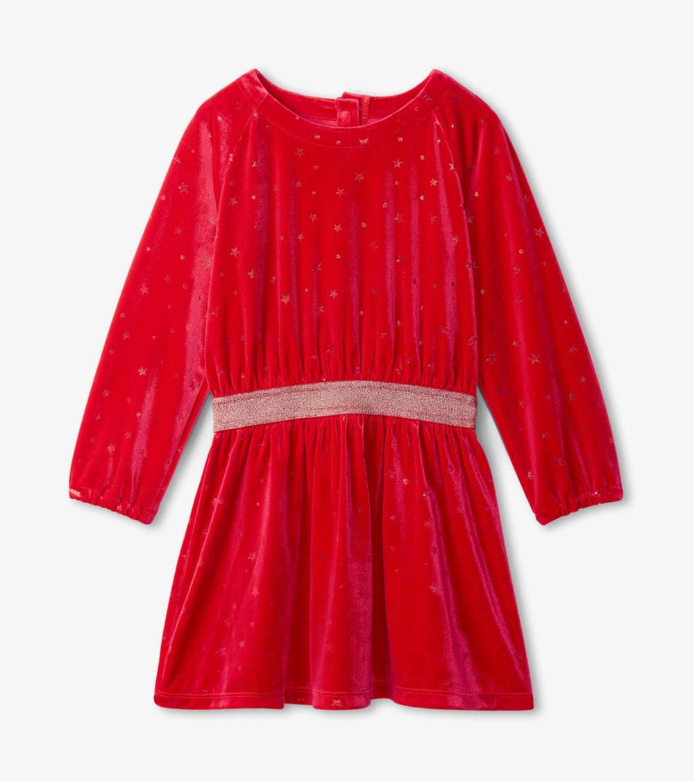 Hatley Dresses | Girls Girls Holiday Stars Crushed Velour Dress