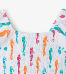Hatley Dresses | Girls Girls Painted Seahorses Smocked Dress