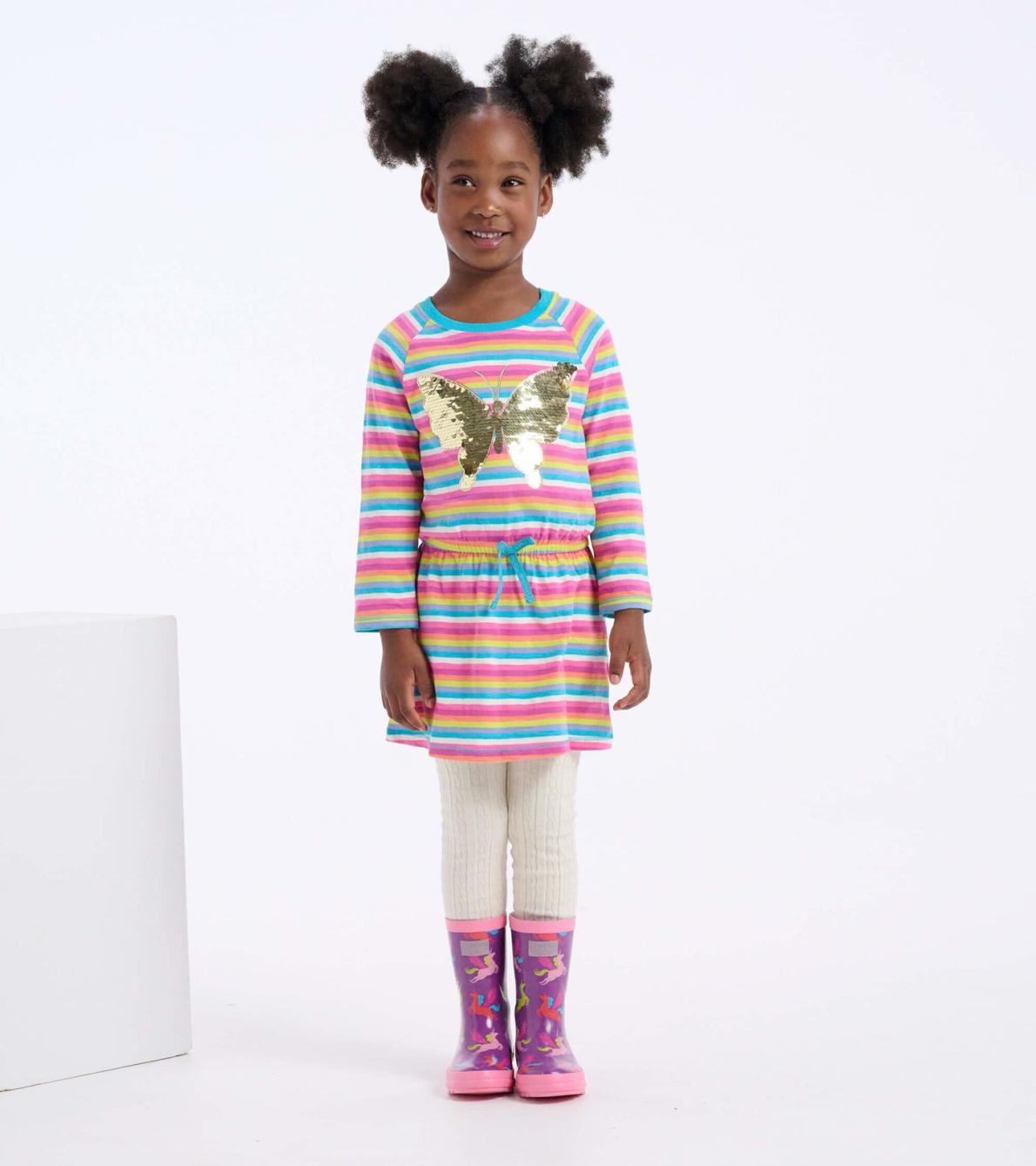 Hatley Dresses | Girls Girls Rainbow Stripes Drop Waist Dress