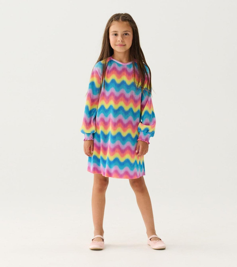 Hatley Dresses | Girls Girls Rainbow Wave Pleated A-Line Dress