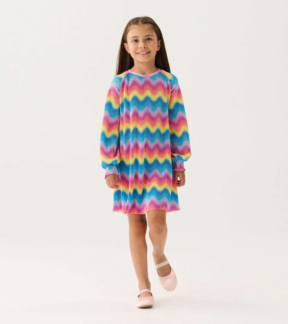 Hatley Dresses | Girls Girls Rainbow Wave Pleated A-Line Dress