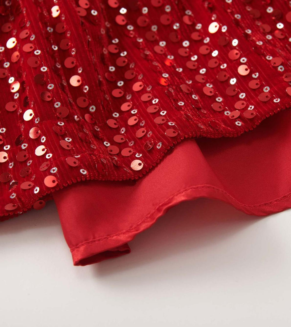 Hatley Dresses | Girls Girls Red Sequins Velvet Dress