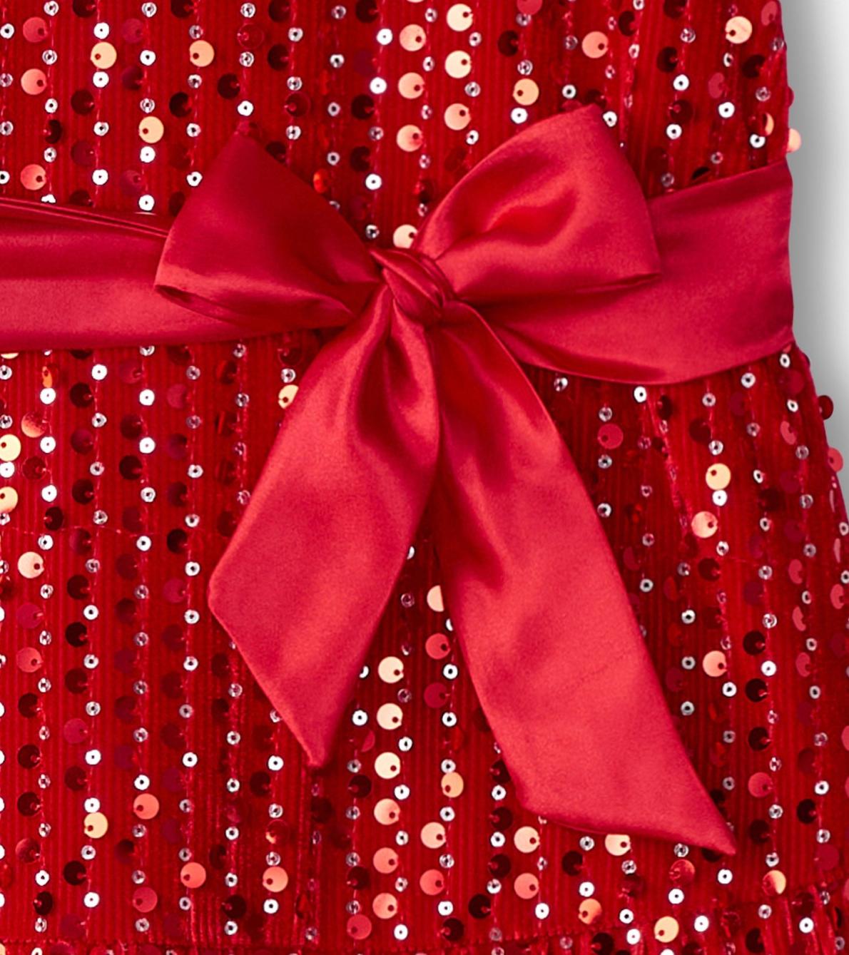 Hatley Dresses | Girls Girls Red Sequins Velvet Dress