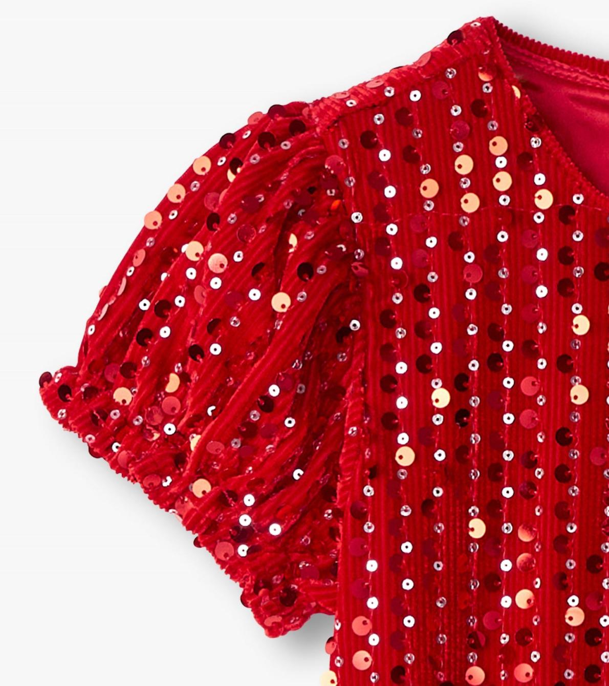 Hatley Dresses | Girls Girls Red Sequins Velvet Dress