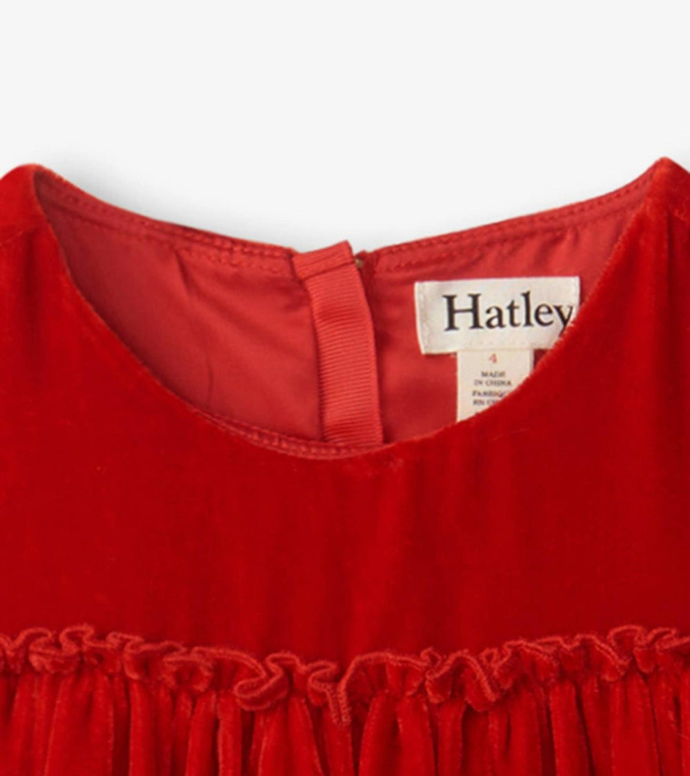 Hatley Dresses | Girls Girls Red Velvet Smocked Panel Dress