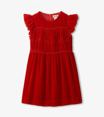 Hatley Dresses | Girls Girls Red Velvet Smocked Panel Dress