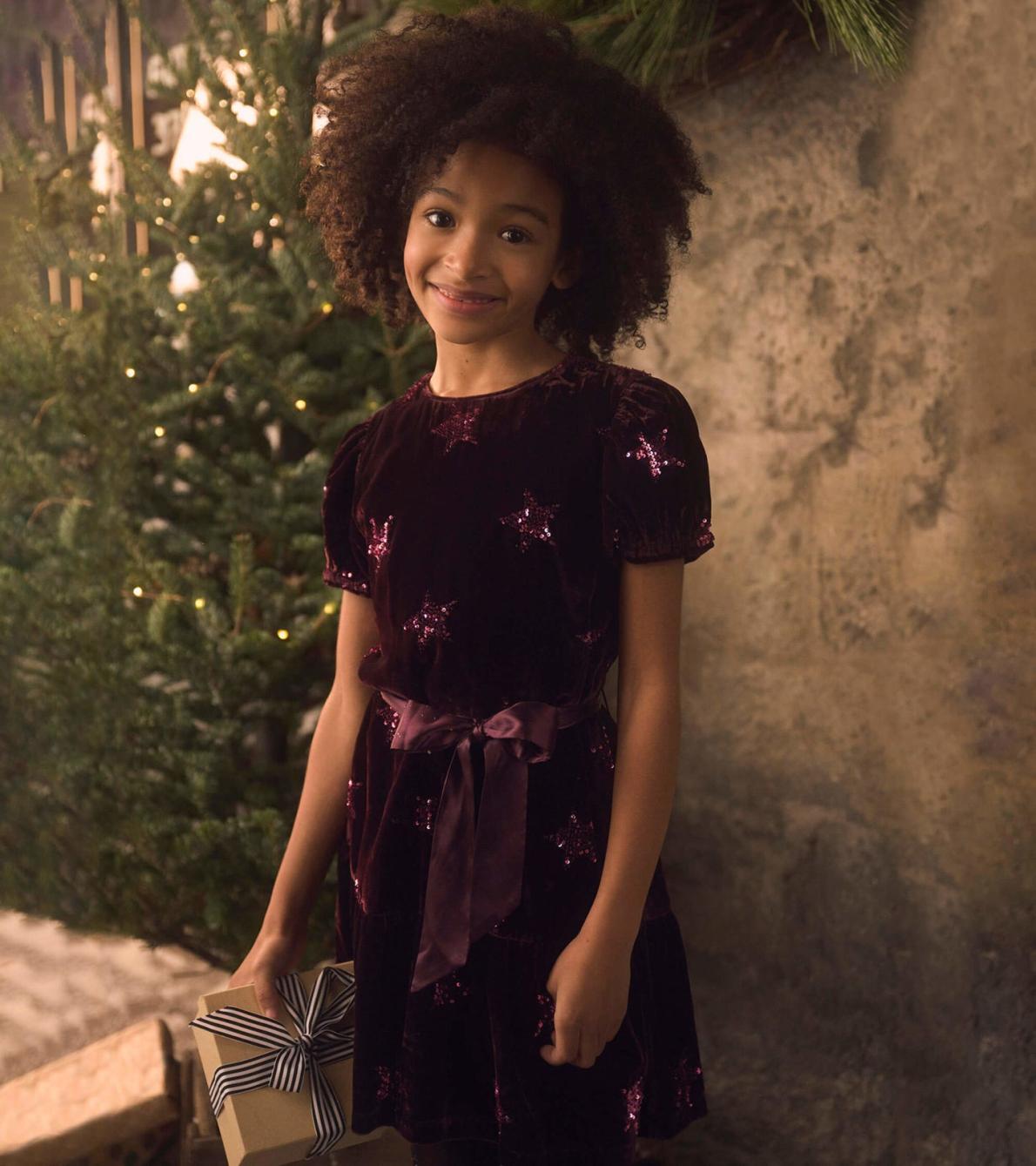 Hatley Dresses | Girls Girls Sequin Stars Velvet Dress