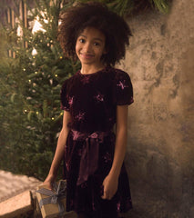 Hatley Dresses | Girls Girls Sequin Stars Velvet Dress