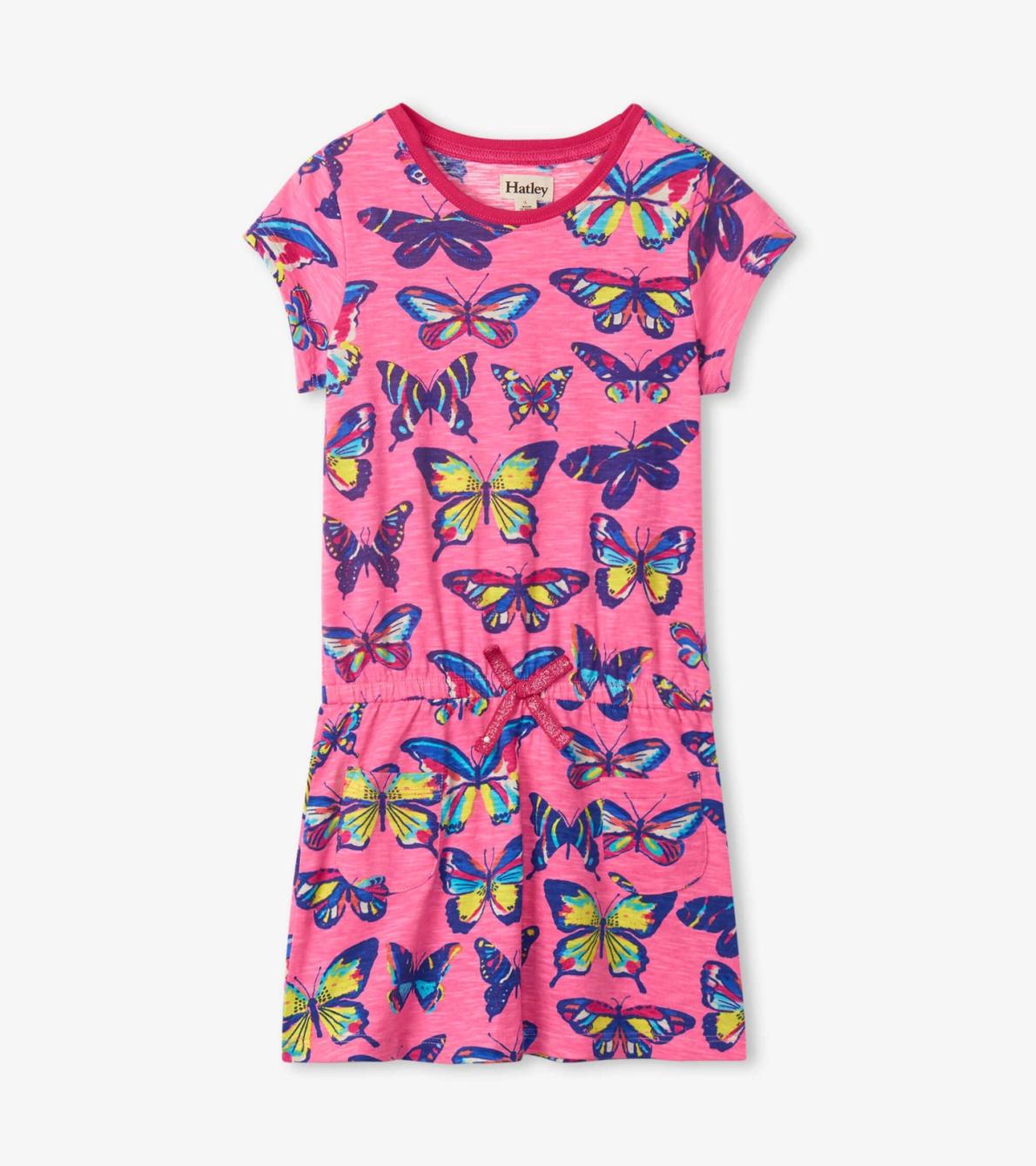 Hatley Dresses | Girls Vibrant Butterflies Drop Waist Dress