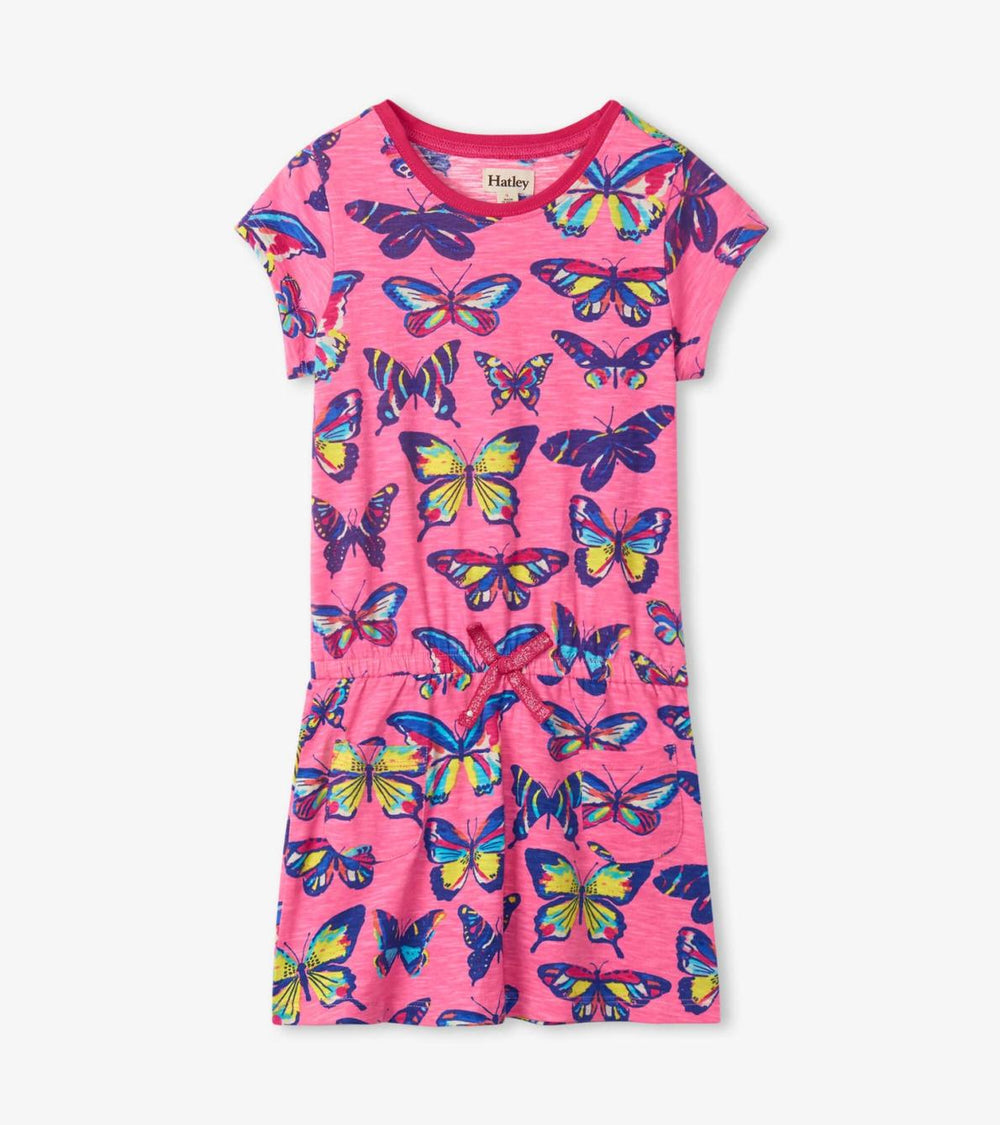 Hatley Dresses | Girls Vibrant Butterflies Drop Waist Dress