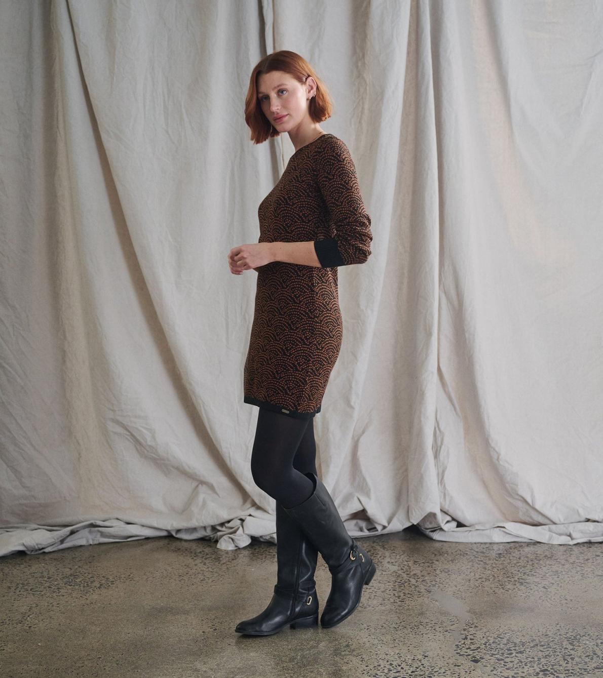 Hatley Dresses | Women Abigail Sweater Dress - Art Deco Dots