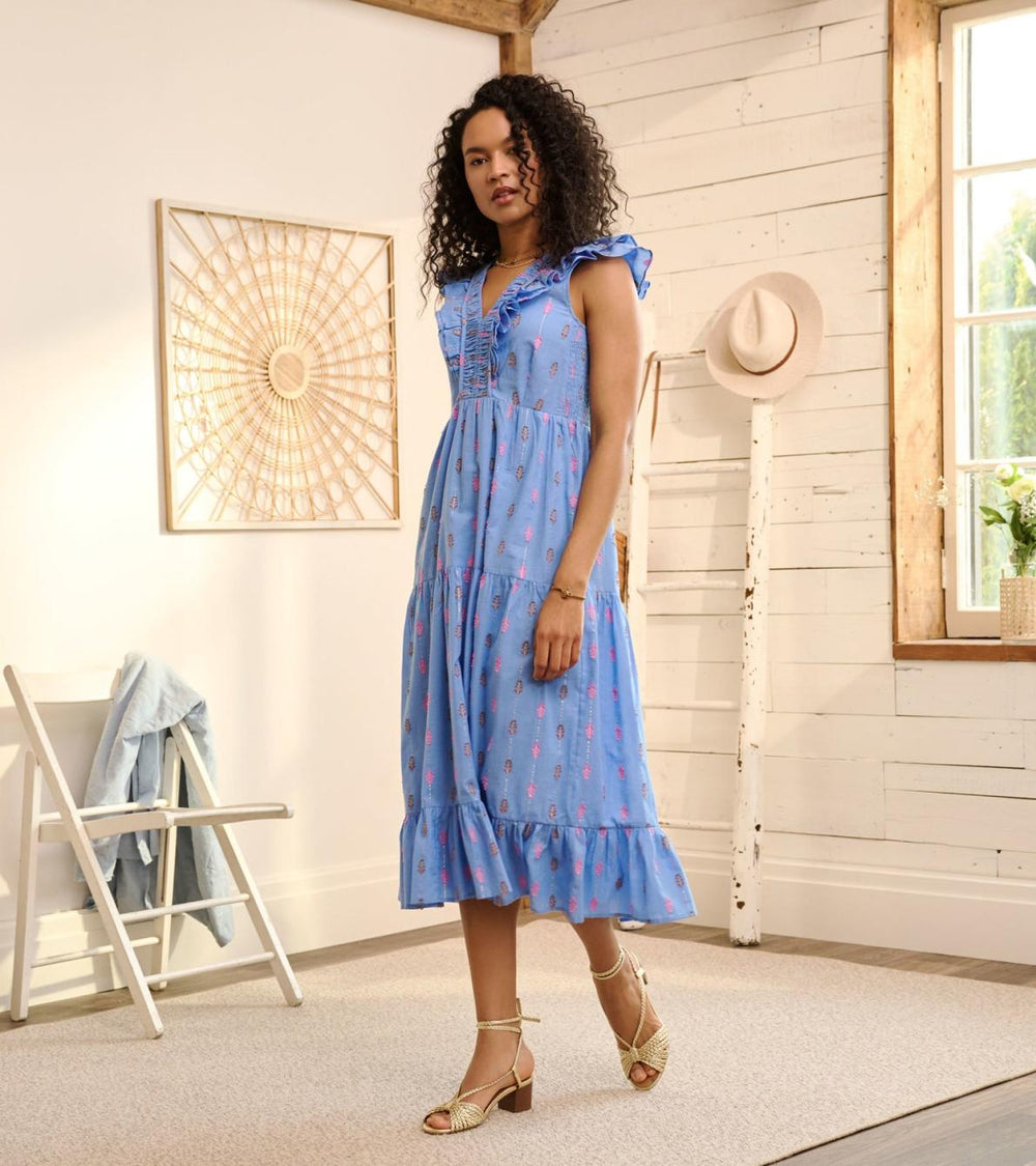 Hatley Dresses | Women Aria Midi Dress - Rainbow Feather Dobby