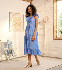 Hatley Dresses | Women Aria Midi Dress - Rainbow Feather Dobby