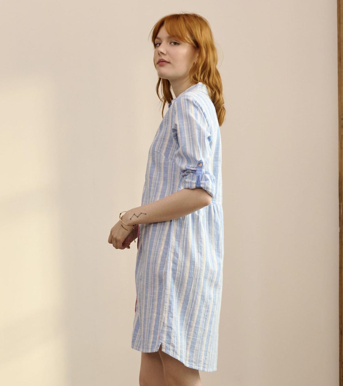 Hatley Dresses | Women Cara Shirt Dress - Light Blue Stripes