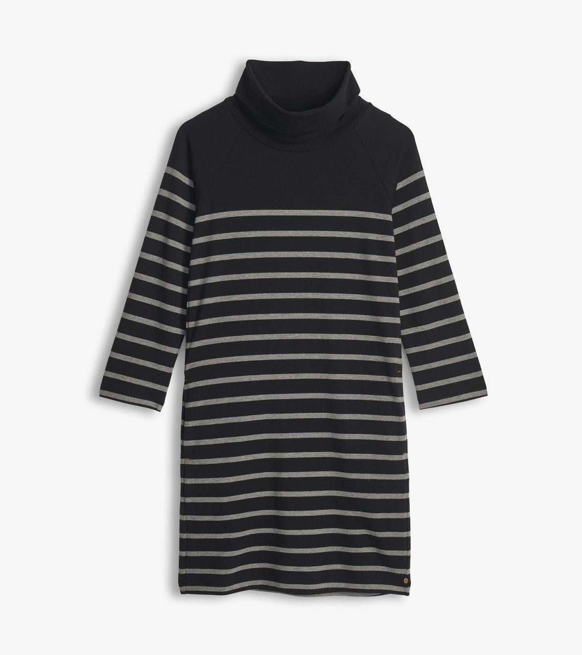 Hatley Dresses | Women Draped Collar Dress - Caviar Stripe
