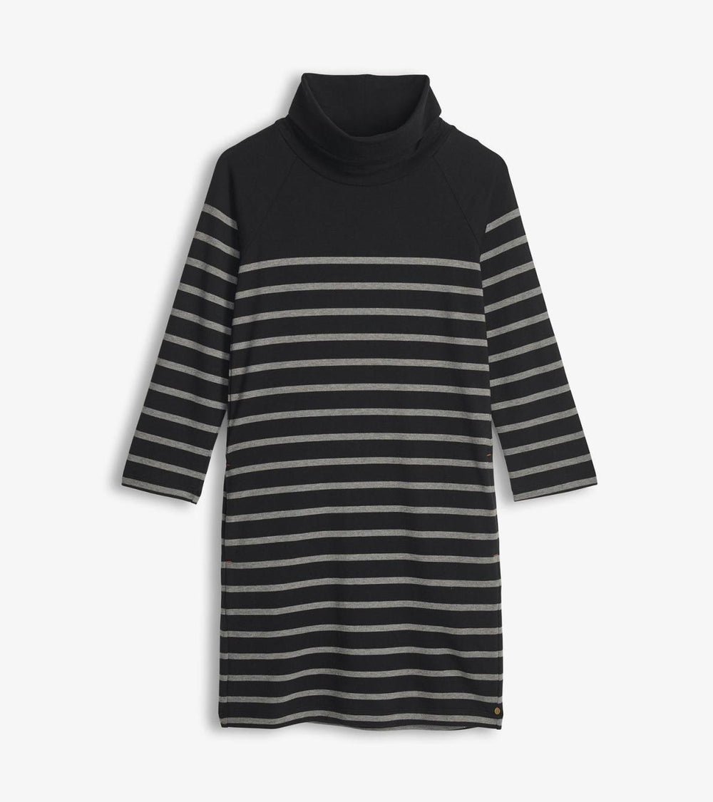 Hatley Dresses | Women Draped Collar Dress - Caviar Stripe