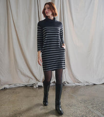 Hatley Dresses | Women Draped Collar Dress - Caviar Stripe