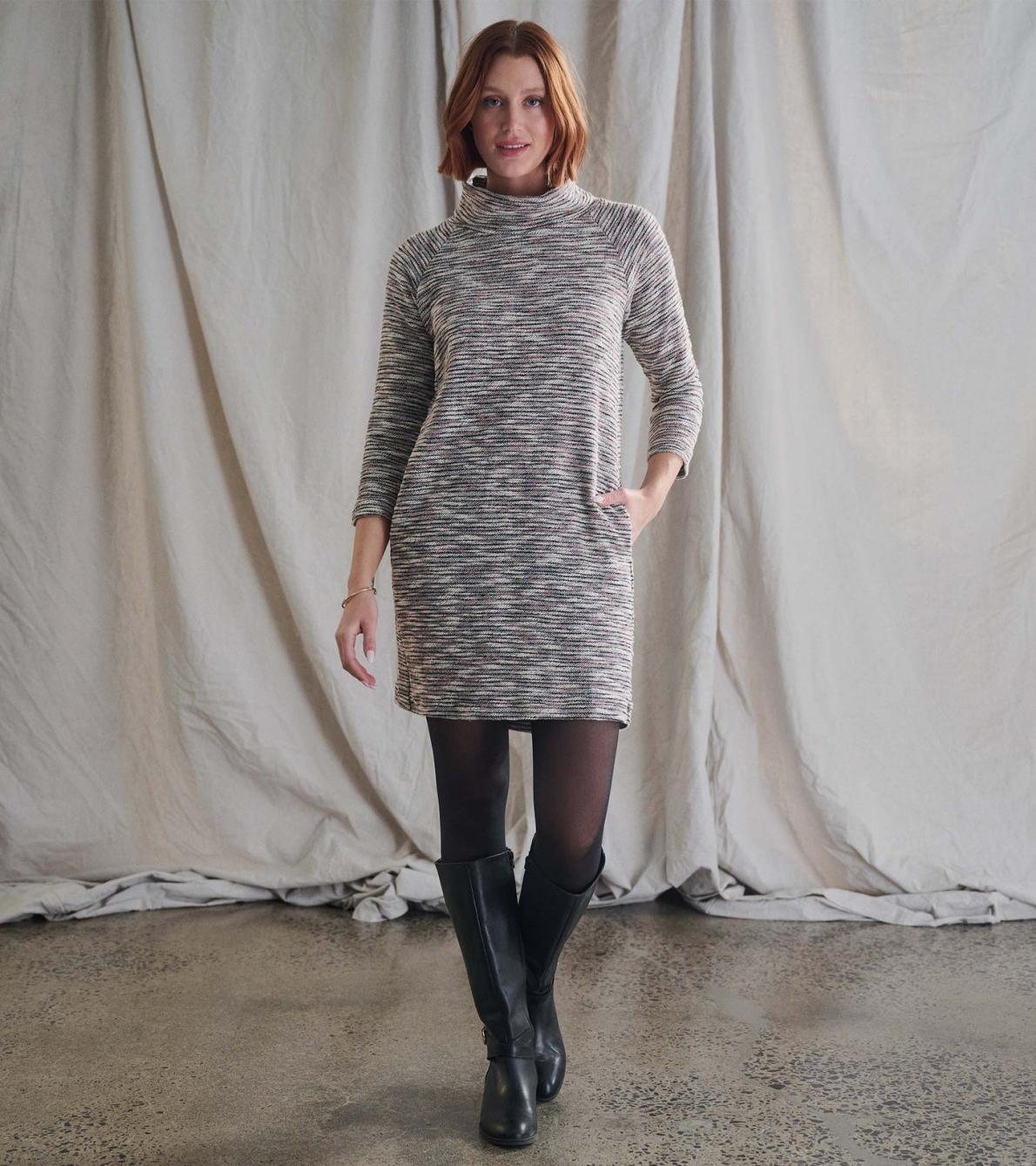 Hatley Dresses | Women Draped Collar Dress - Heather Grey