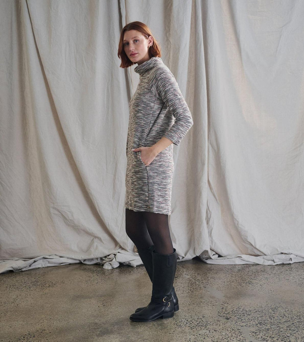 Hatley Dresses | Women Draped Collar Dress - Heather Grey