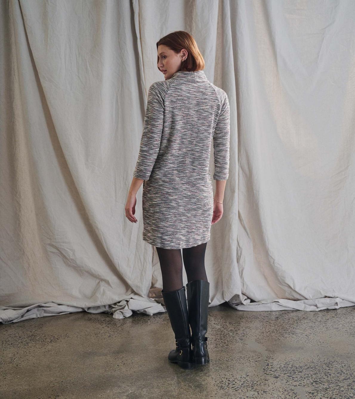 Hatley Dresses | Women Draped Collar Dress - Heather Grey