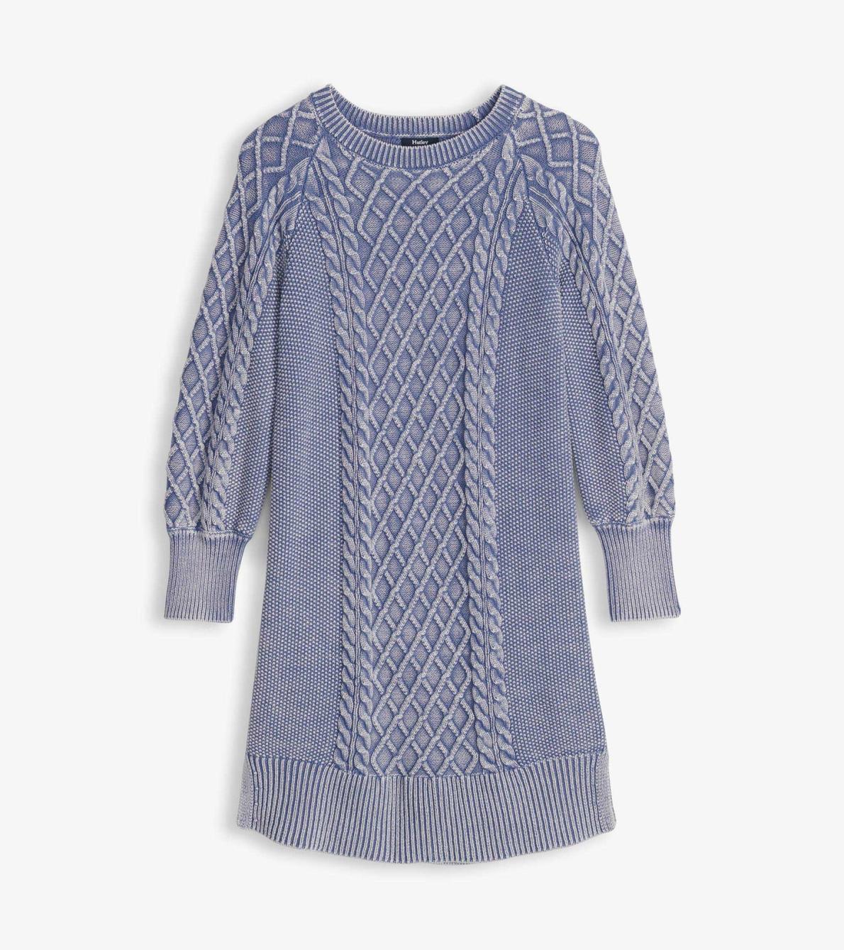 Hatley Dresses | Women Juliet Cable Knit Dress - Bleached Denim