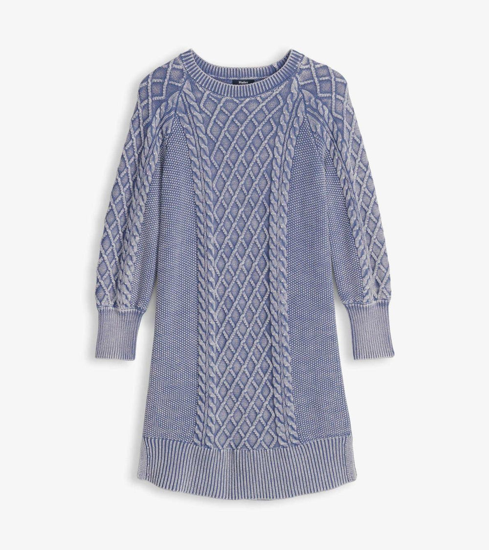 Hatley Dresses | Women Juliet Cable Knit Dress - Bleached Denim