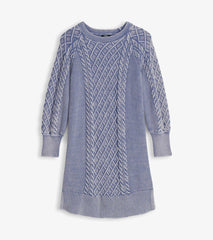 Hatley Dresses | Women Juliet Cable Knit Dress - Bleached Denim