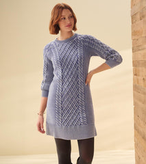 Hatley Dresses | Women Juliet Cable Knit Dress - Bleached Denim