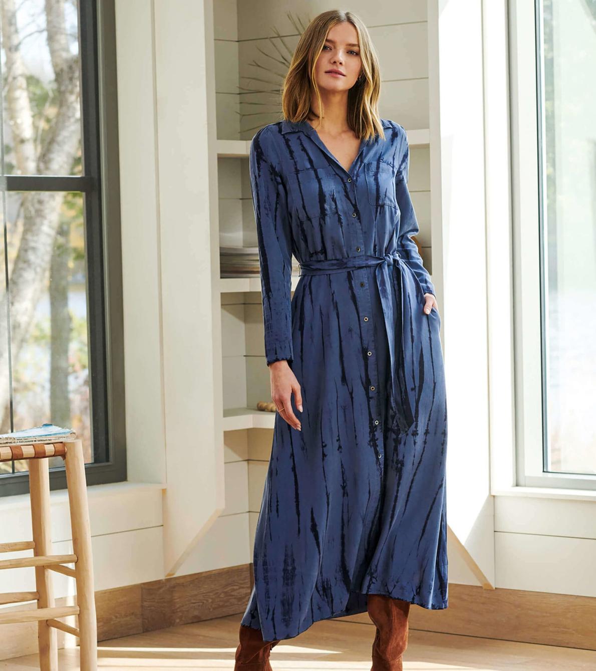 Hatley Dresses | Women Maxi Shirt Dress - Into The Deep