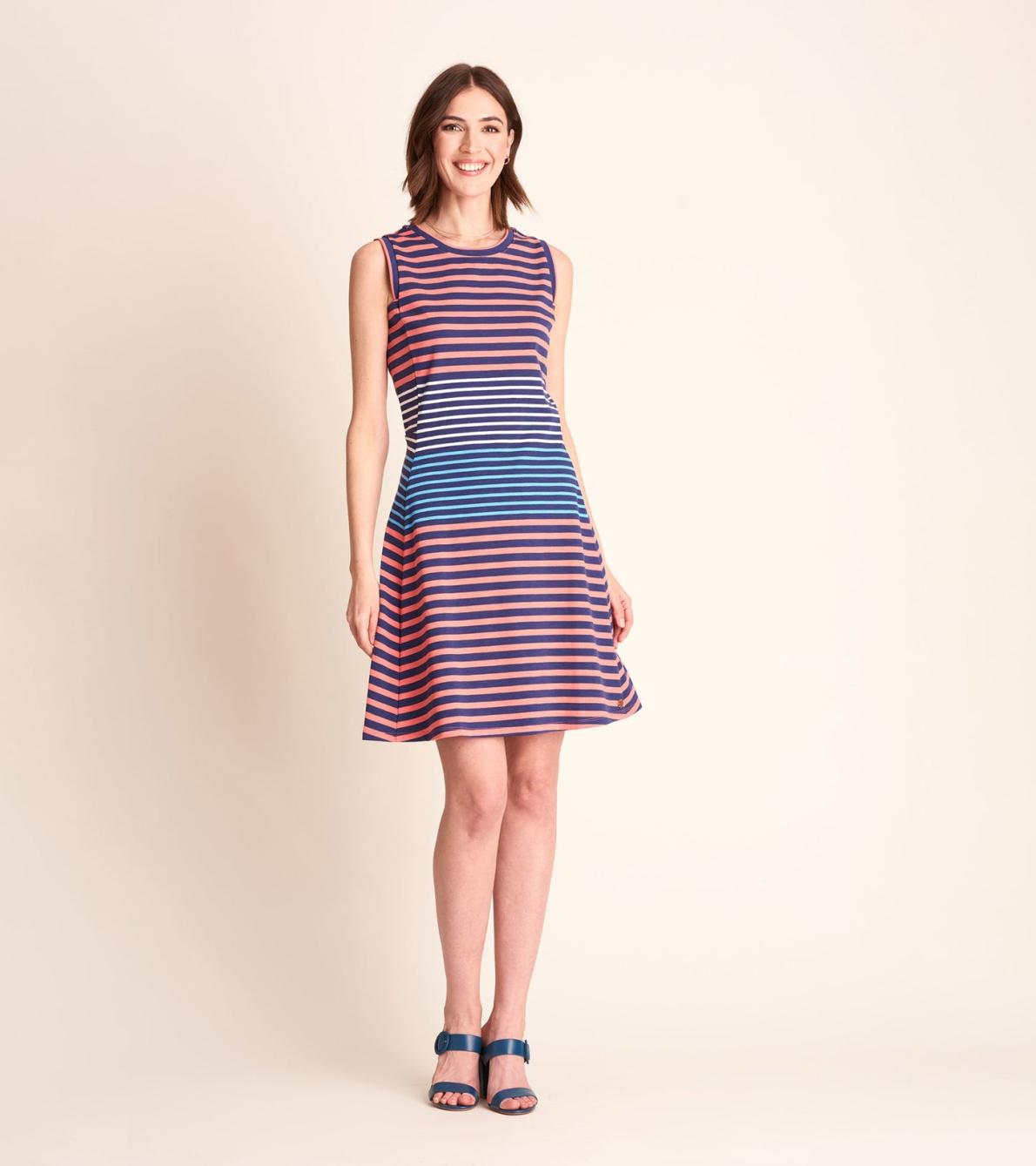 Hatley Dresses | Women Sarah Dress - Navy And Coral Stripes