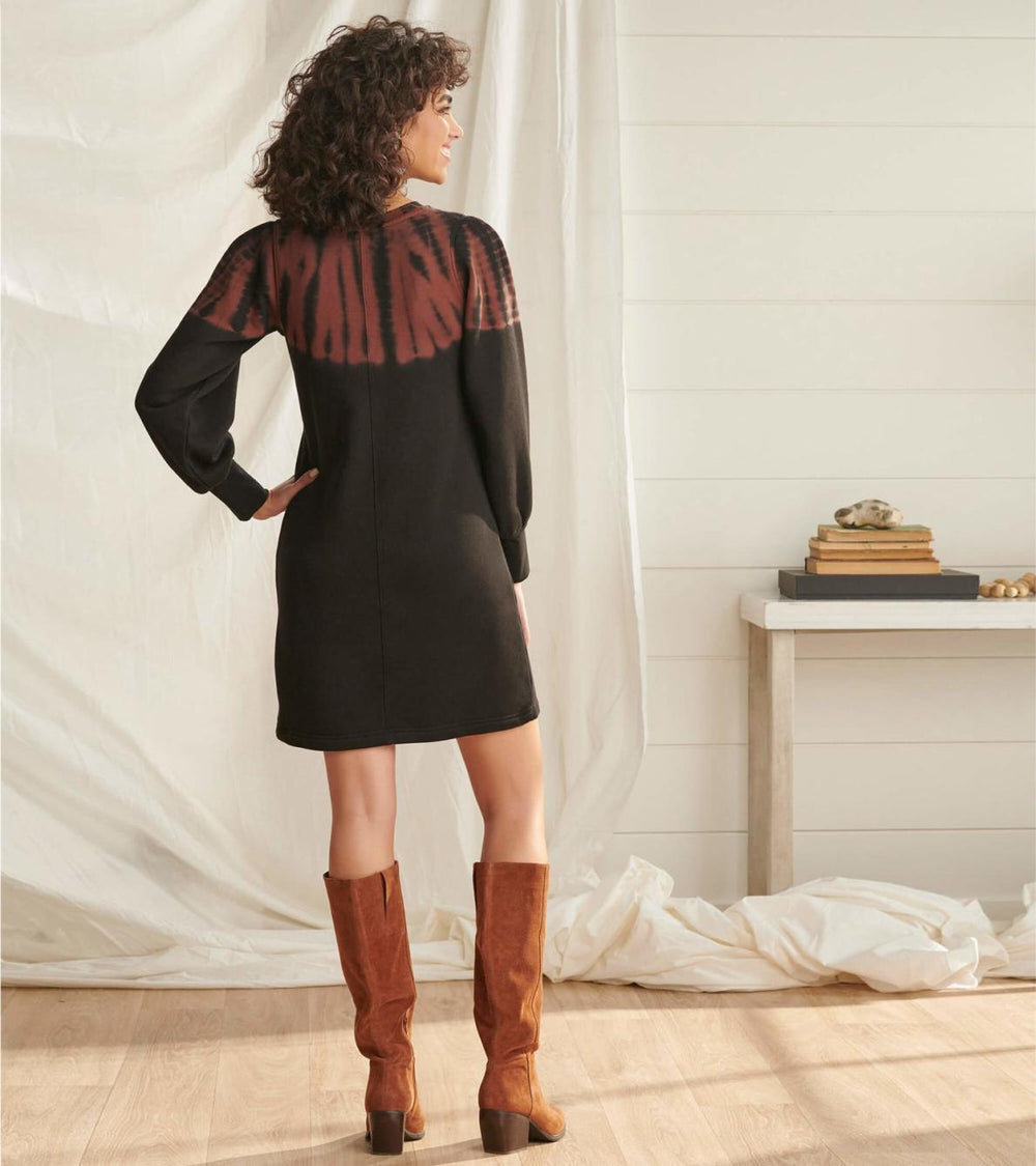 Hatley Dresses | Women Sweatshirt Dress - Caviar Storm Tie Dye