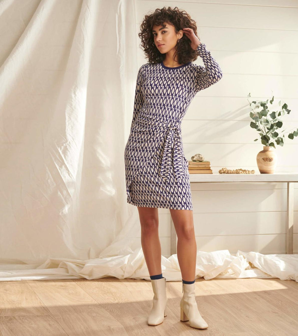 Hatley Dresses | Women Wrap Dress - Geometric Cobblestone