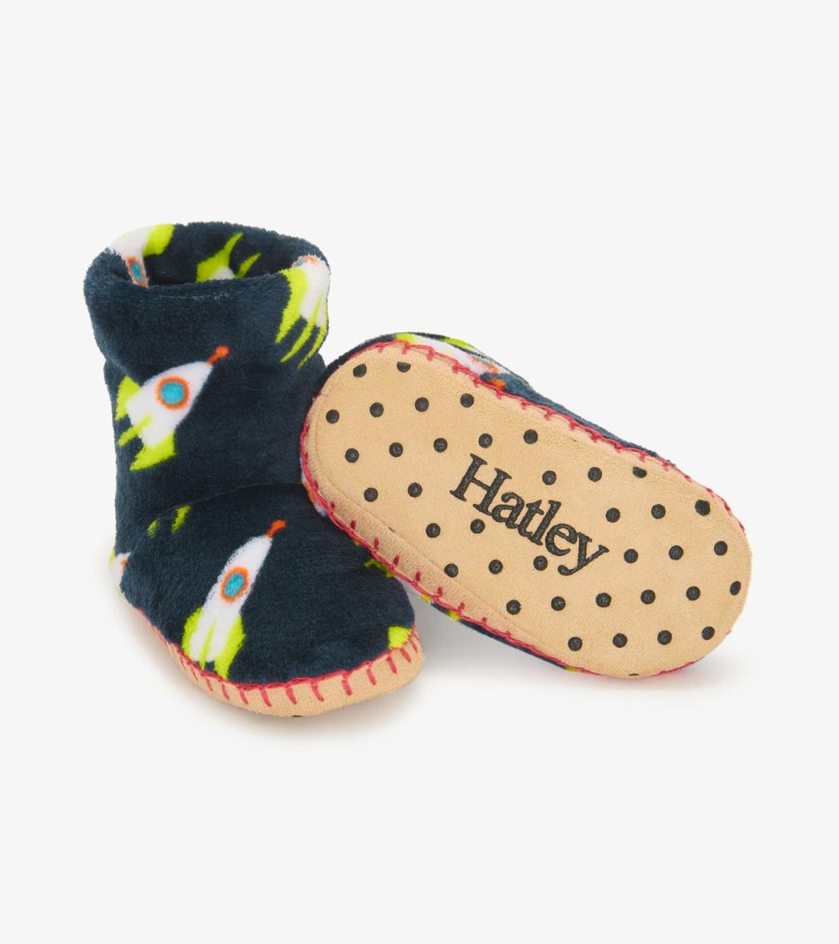 Hatley Footwear | Boys Rocket Man Fleece Slippers