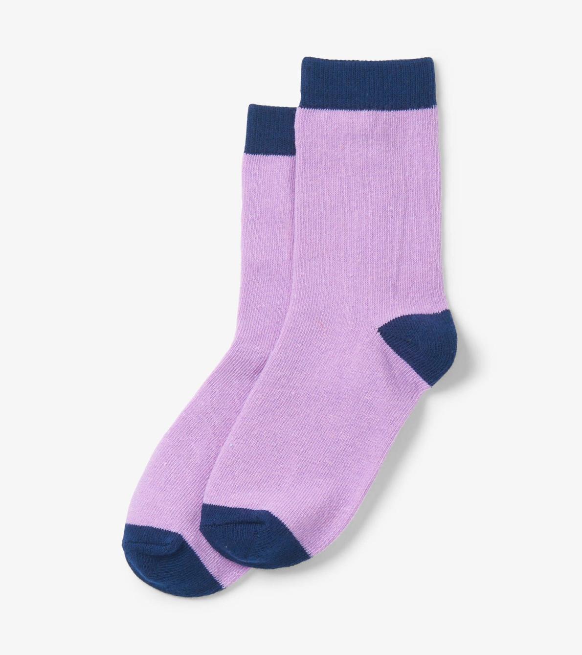 Hatley Footwear | Girls Lilac &amp; Navy Crew Socks