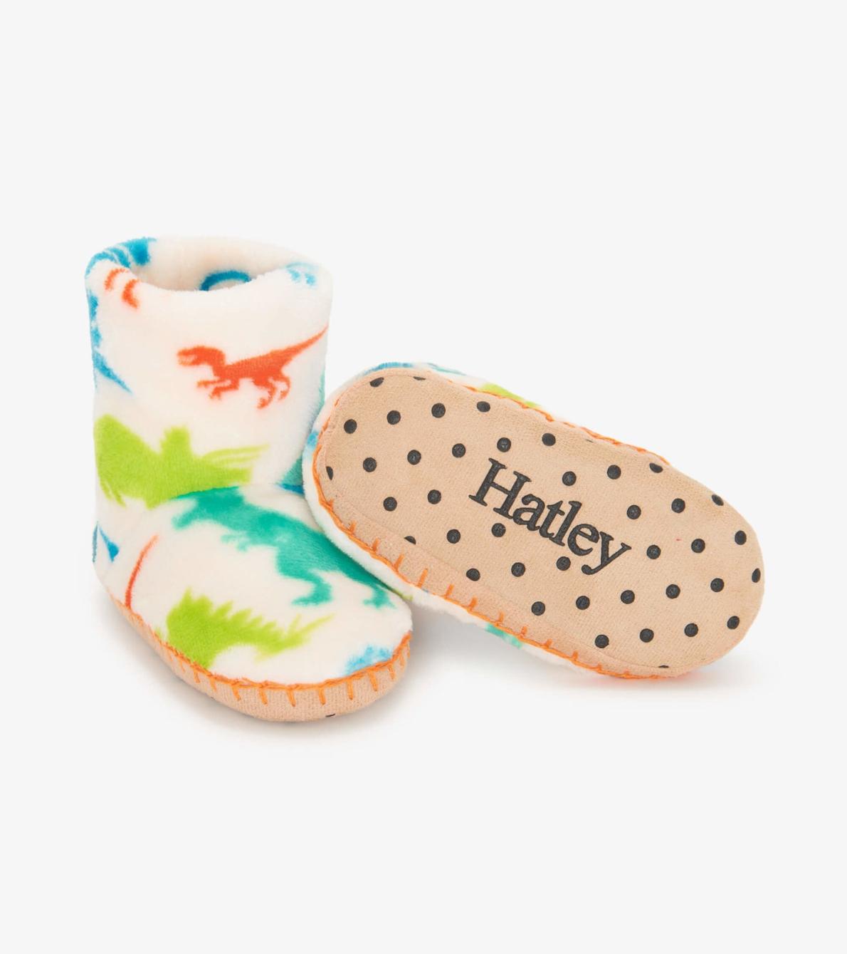 Hatley Footwear | Girls/Boys Real Dinosaurs Fleece Slippers
