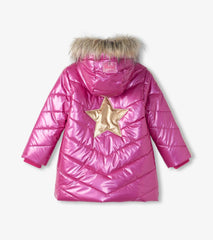 Hatley Outerwear | Girls Girls Fuschia Star Puffer Jacket