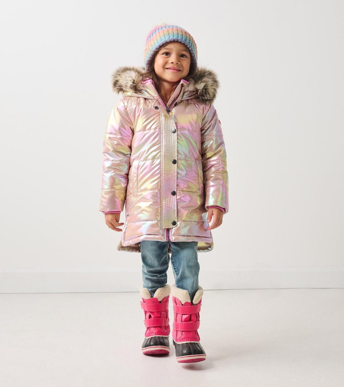 Hatley Outerwear | Girls Girls Pink Moon Puffer Jacket