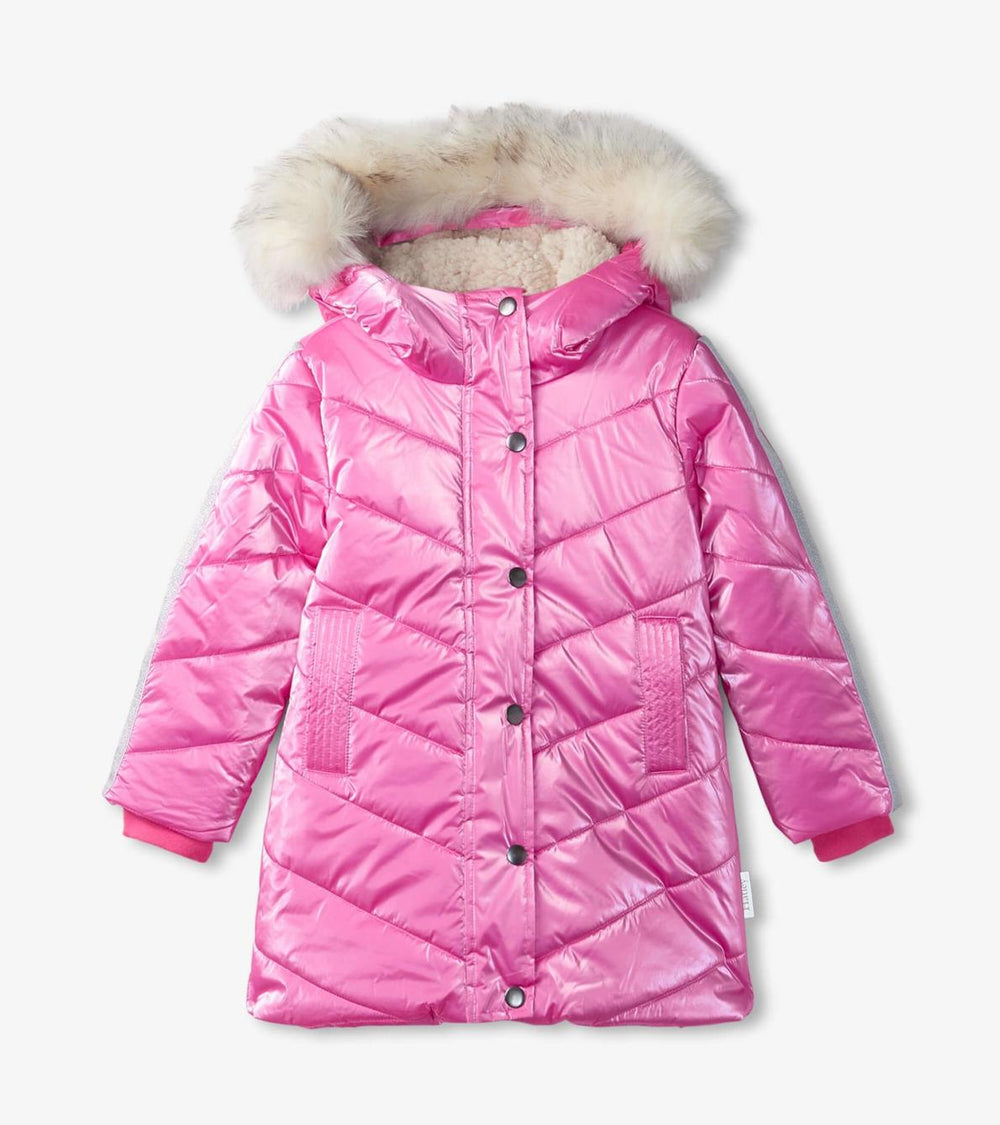Hatley Outerwear | Girls Pink Star Puffer Jacket