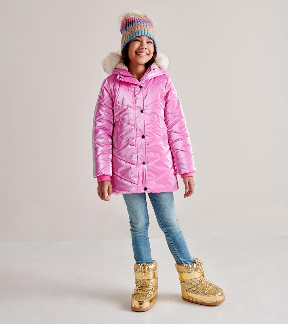 Hatley Outerwear | Girls Pink Star Puffer Jacket