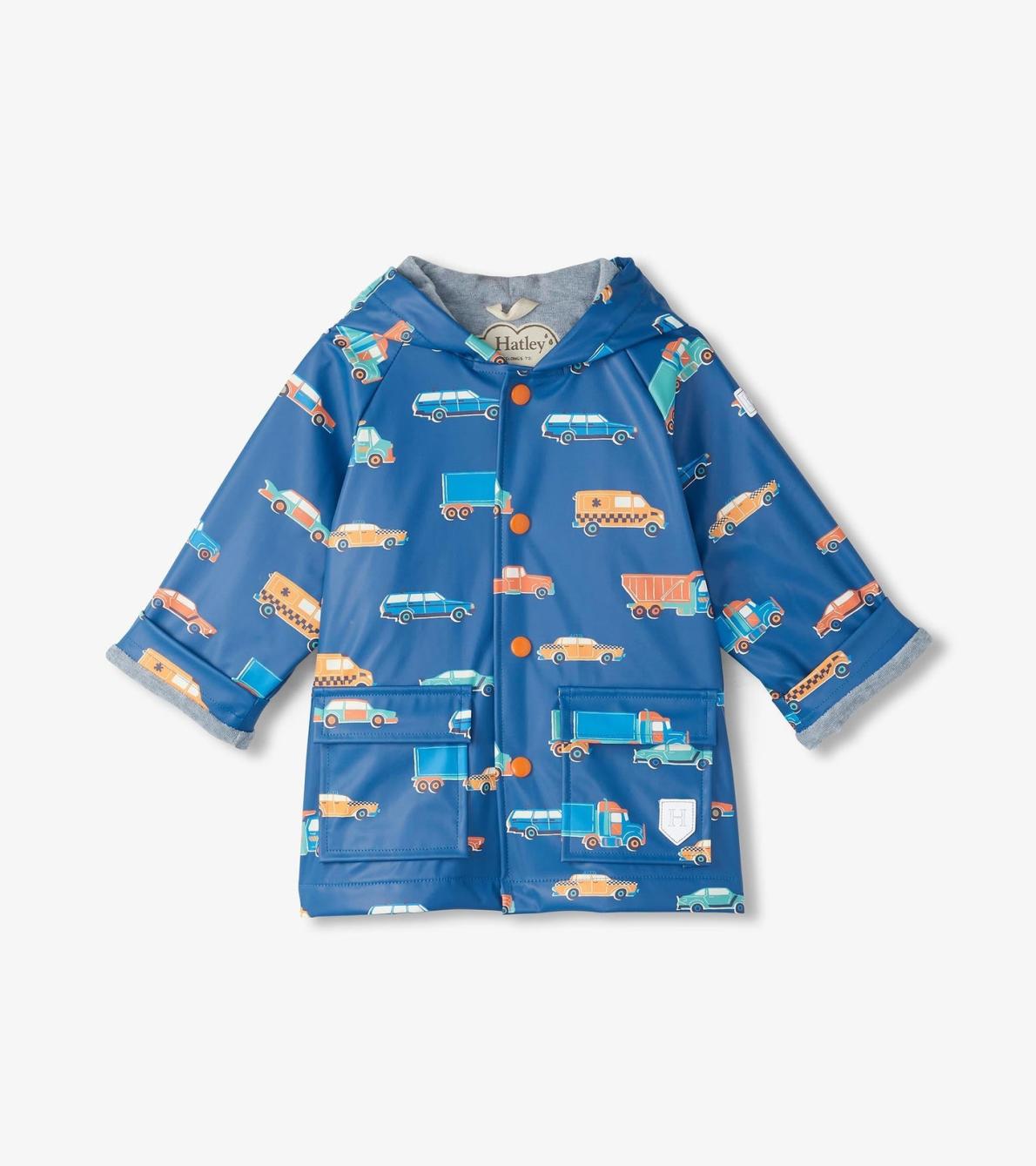 Hatley Rainwear | Baby &amp; Toddler Baby &amp; Toddler Boys Driving Cars Button-Up Rain Jacket