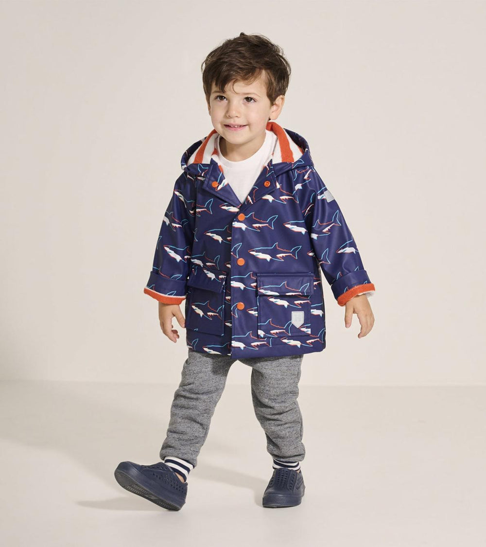 Hatley Rainwear | Baby &amp; Toddler Baby &amp; Toddler Boys Sharks Button-Up Rain Jacket