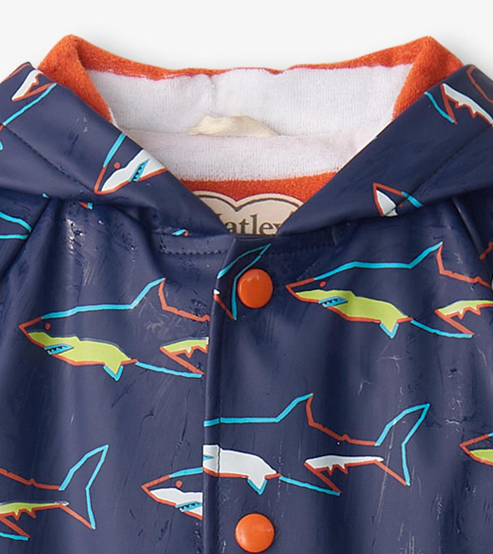 Hatley Rainwear | Baby &amp; Toddler Baby &amp; Toddler Boys Sharks Button-Up Rain Jacket