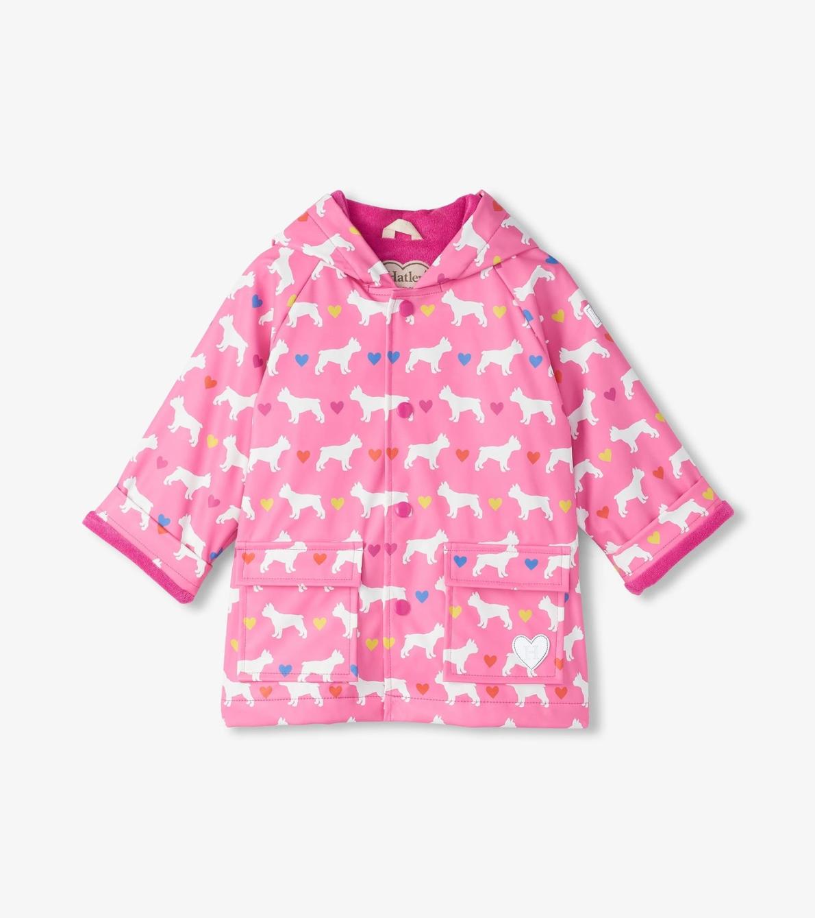 Hatley Rainwear | Baby &amp; Toddler Baby &amp; Toddler Girls French Bulldogs Button-Up Rain Jacket