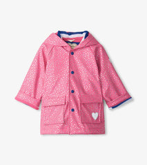 Hatley Rainwear | Baby &amp; Toddler Baby &amp; Toddler Girls Glitter Hearts Button-Up Rain Jacket