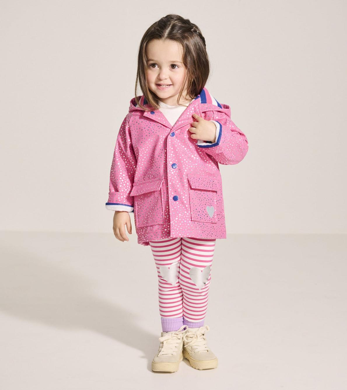 Hatley Rainwear | Baby &amp; Toddler Baby &amp; Toddler Girls Glitter Hearts Button-Up Rain Jacket