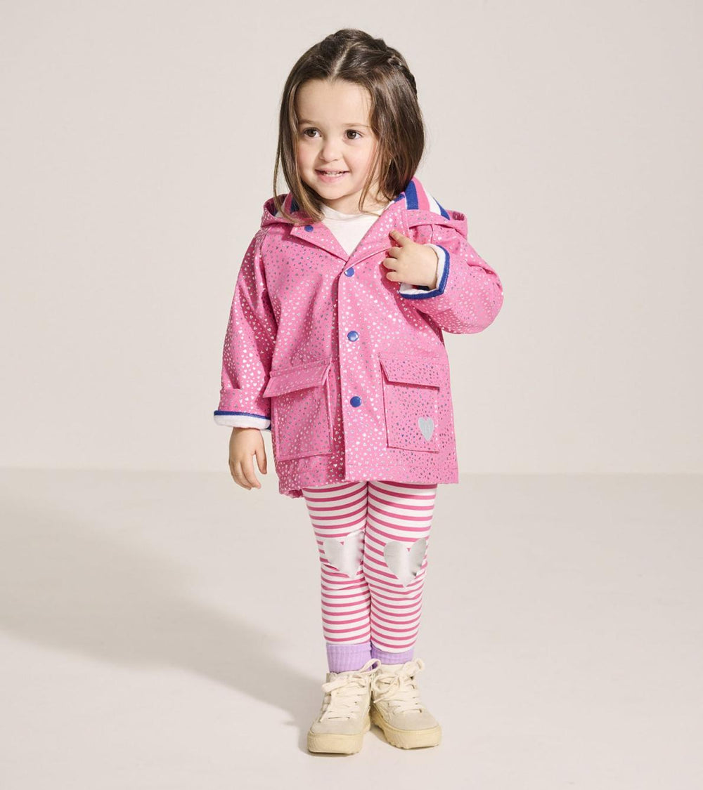 Hatley Rainwear | Baby &amp; Toddler Baby &amp; Toddler Girls Glitter Hearts Button-Up Rain Jacket