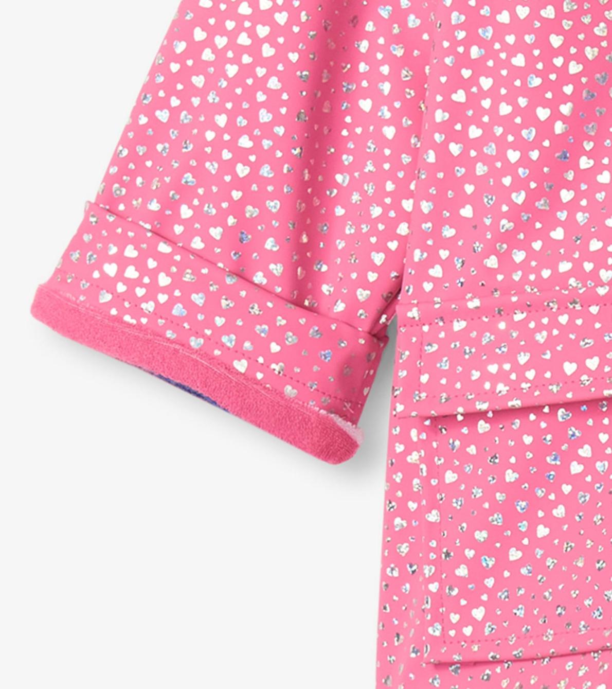 Hatley Rainwear | Baby &amp; Toddler Baby &amp; Toddler Girls Glitter Hearts Button-Up Rain Jacket