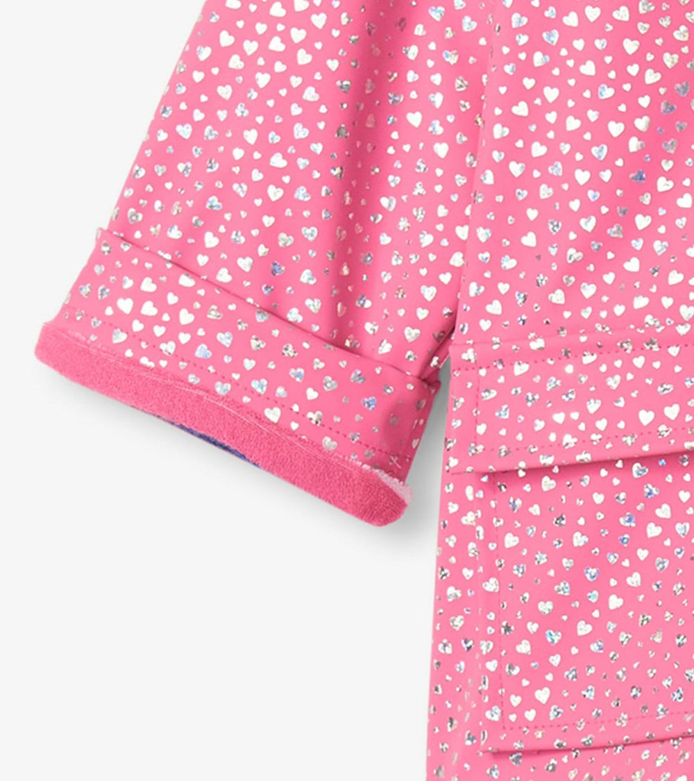 Hatley Rainwear | Baby &amp; Toddler Baby &amp; Toddler Girls Glitter Hearts Button-Up Rain Jacket